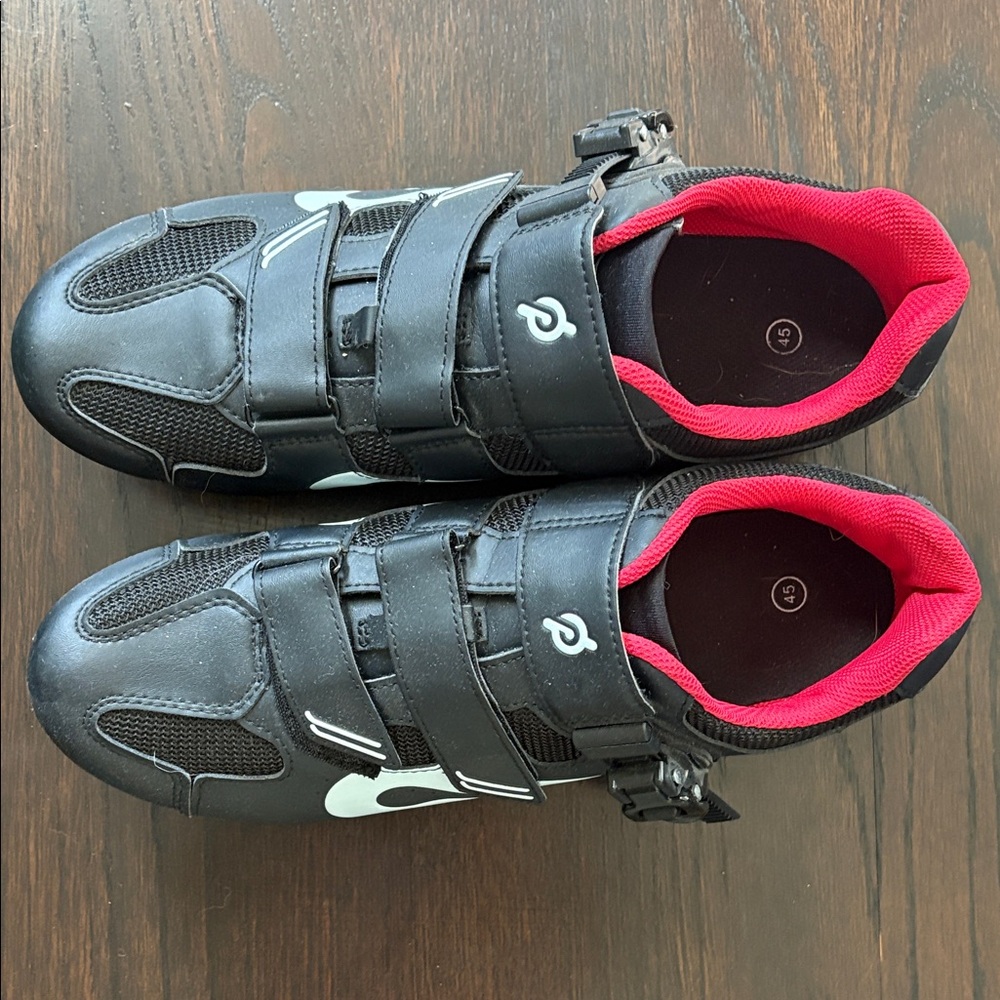 Peloton Black and Red Cycling Shoes US Size 11